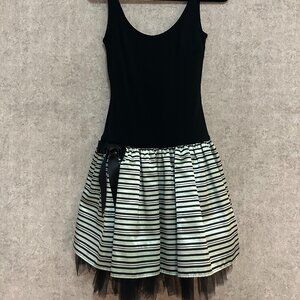 Black and Mint Green Vintage Jessica McClintock for Gunne Sax dress with Black